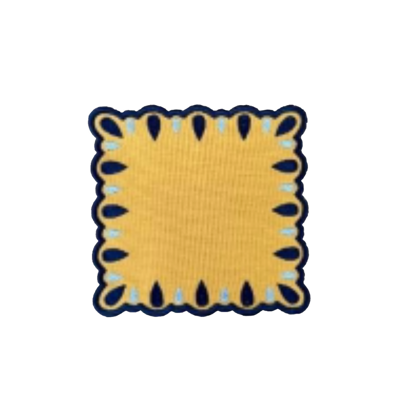 Manuela Cocktail Napkins Yellow/Blue (Set of 4)