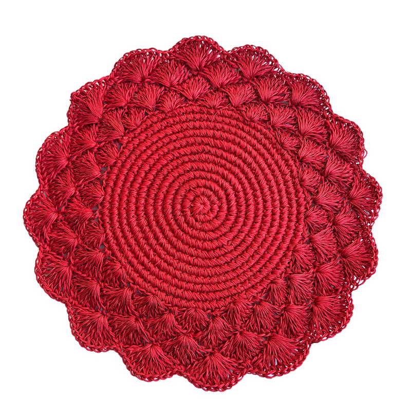 Sukhi Red Placemat (Round, Set of 4)