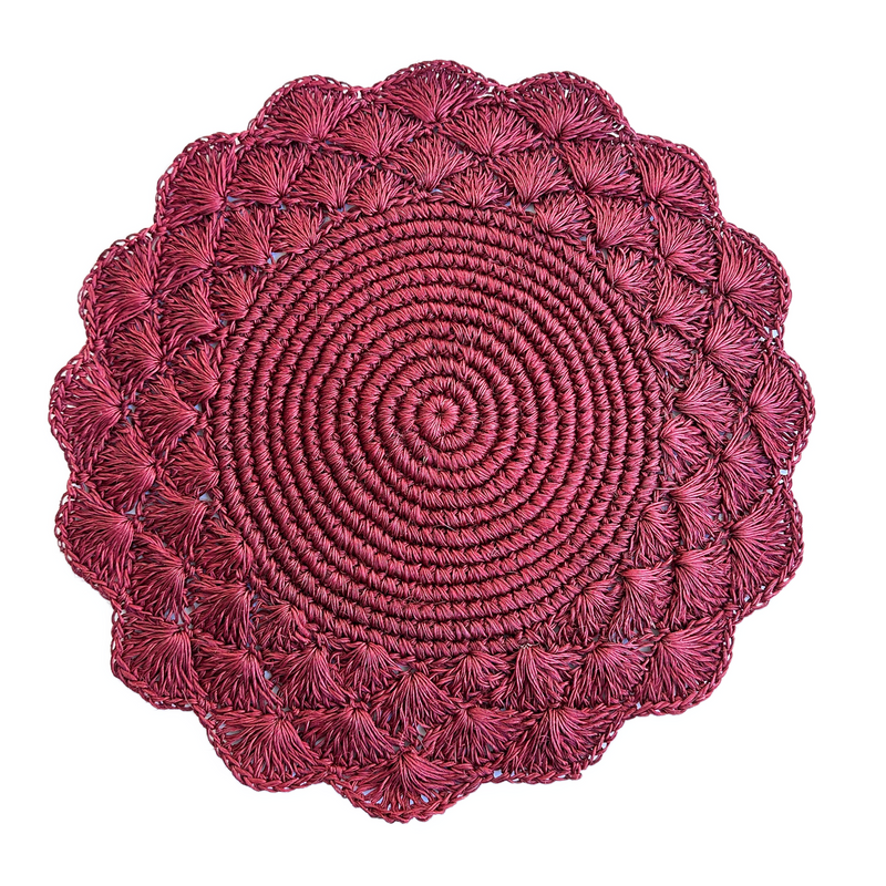 Sukhi Burgundy Placemat (Round, Set of 4)