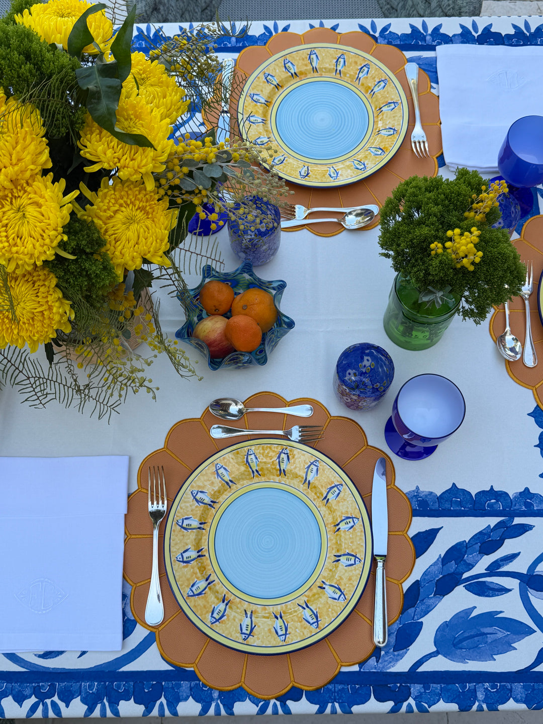 Elena Yellow Spillproof Placemats (Set of 4)