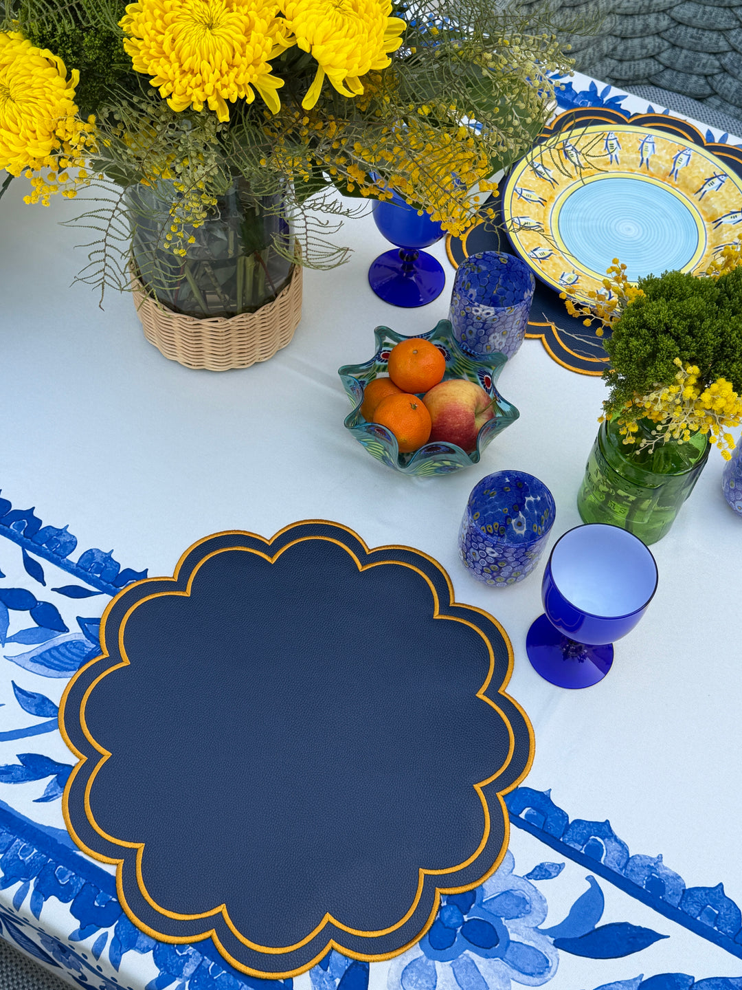 Lucia Navy Spillproof Placemats (Set of 4)