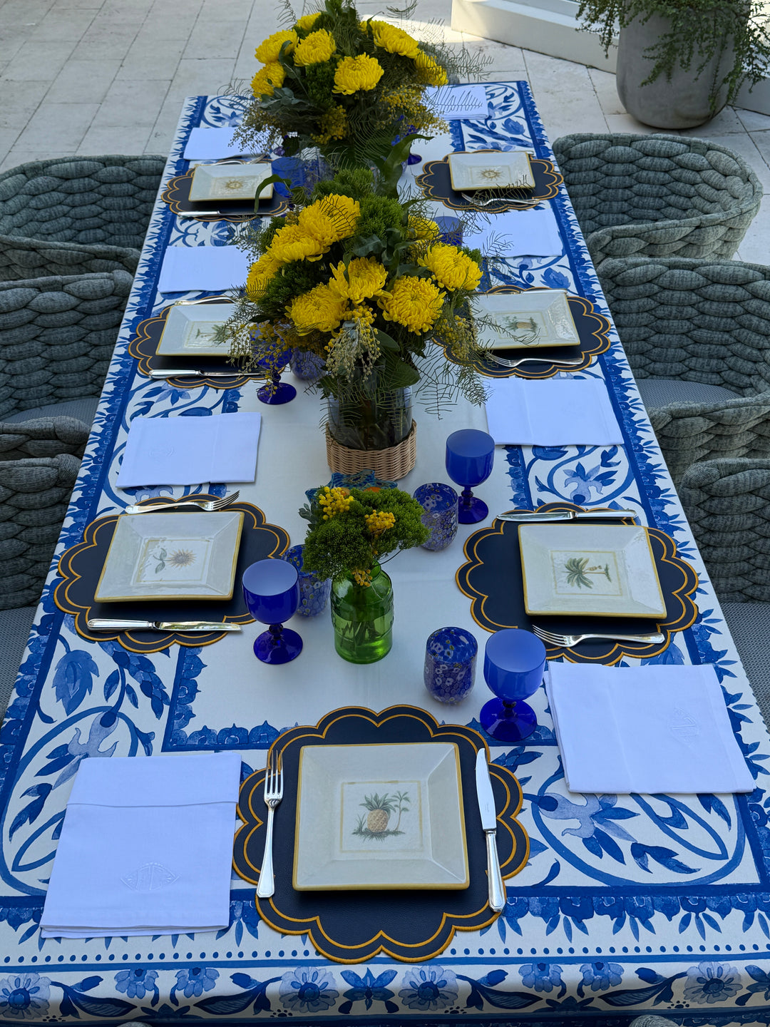 Lucia Navy Spillproof Placemats (Set of 4)