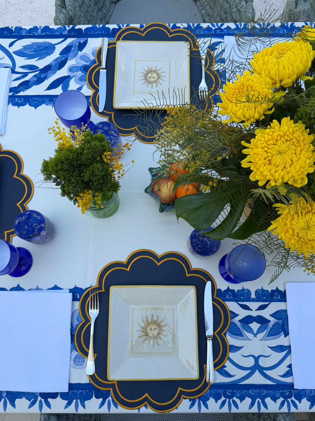 Lucia Navy Spillproof Placemats (Set of 4)