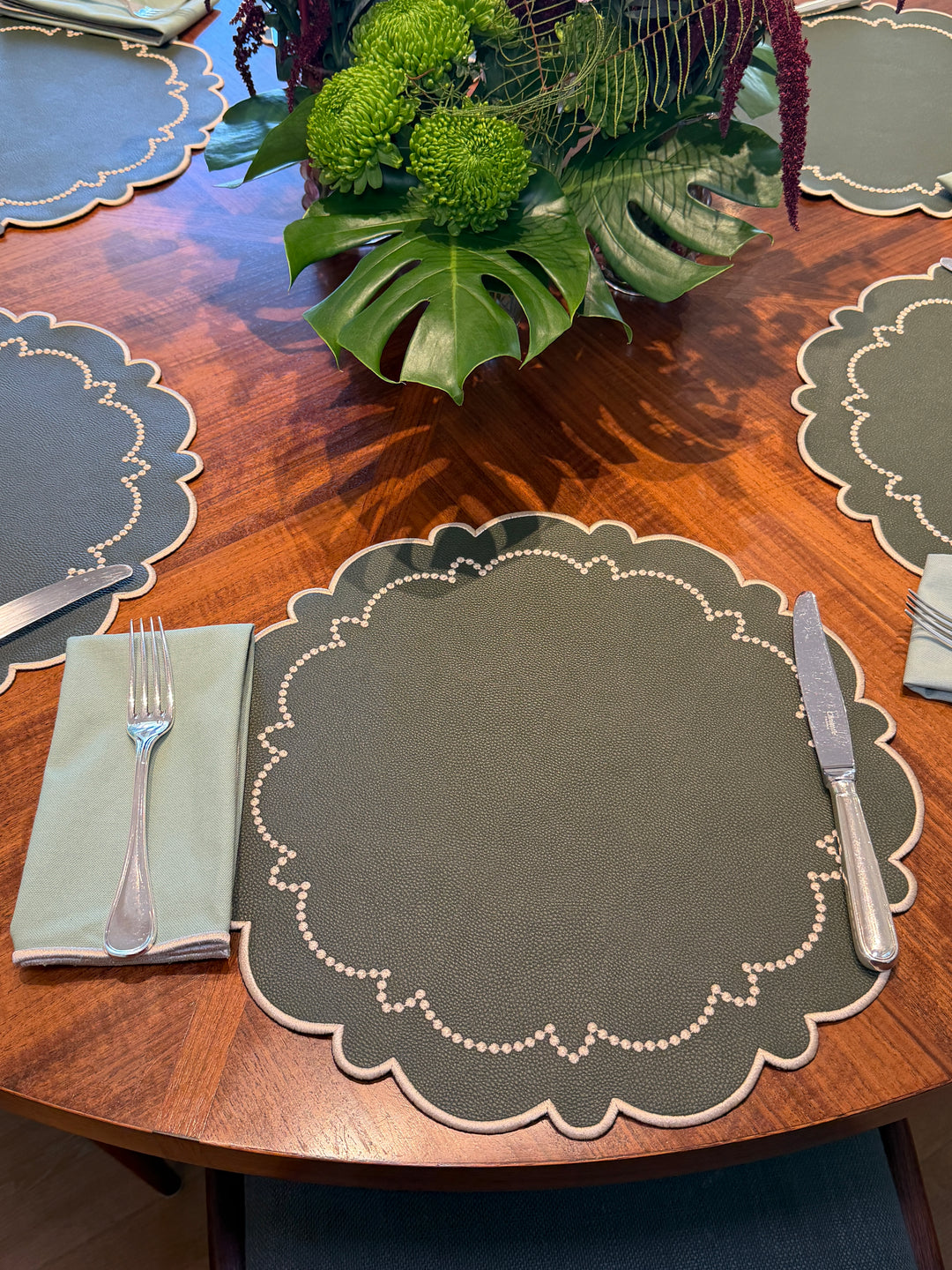 Ana Forest Green Spillproof Placemats (Set of 4)