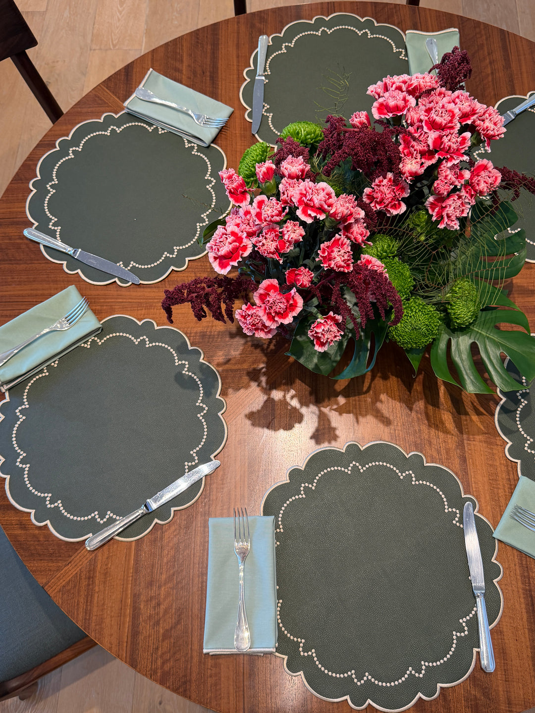 Ana Forest Green Spillproof Placemats (Set of 4)