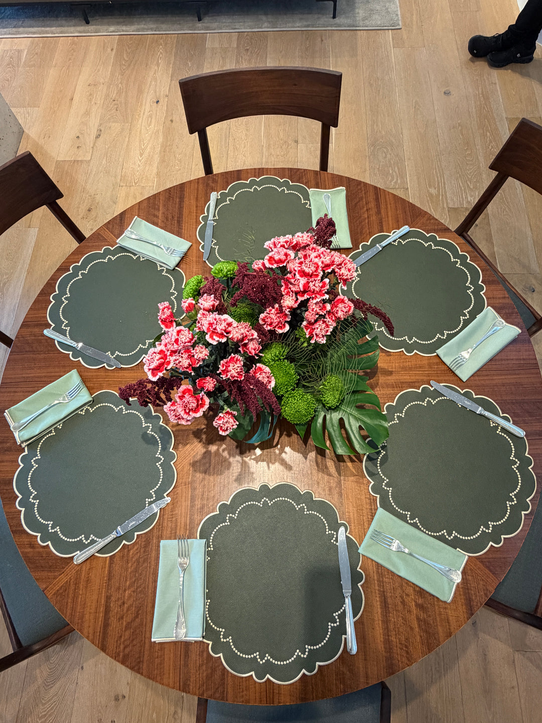 Ana Forest Green Spillproof Placemats (Set of 4)