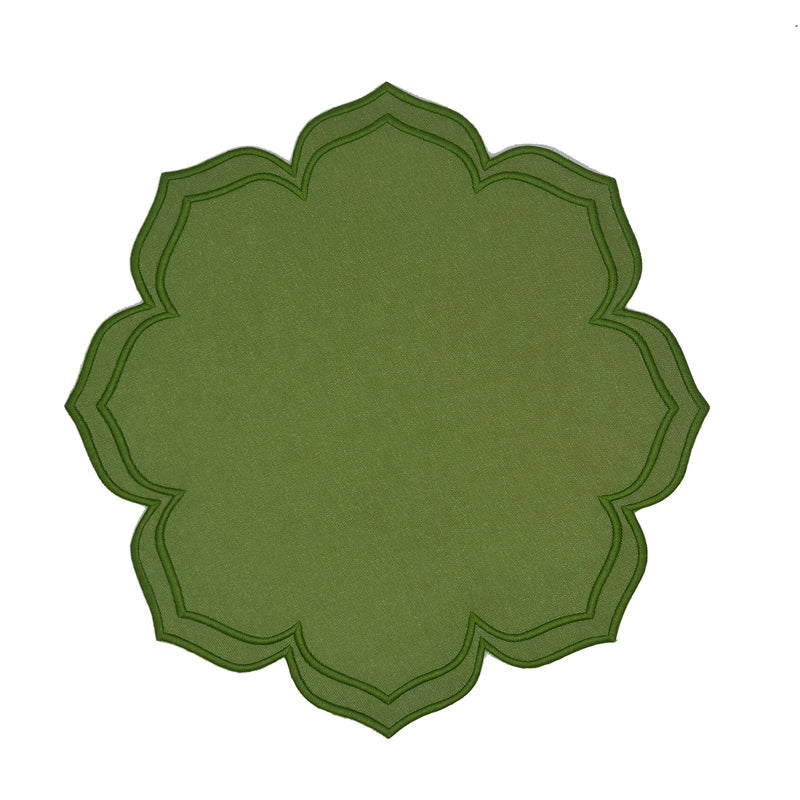 Dalia Green w/ Green Trim  Placemats (Set of 4)