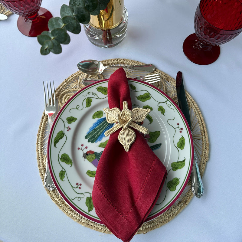 Caracol + Orchid Combo: 4 Napkins Ring + 4 Placemats