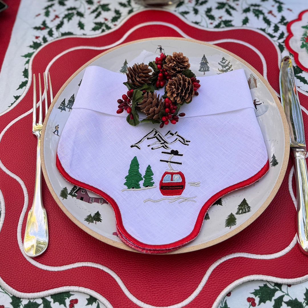 Ski Linen Napkins (Set of 4)