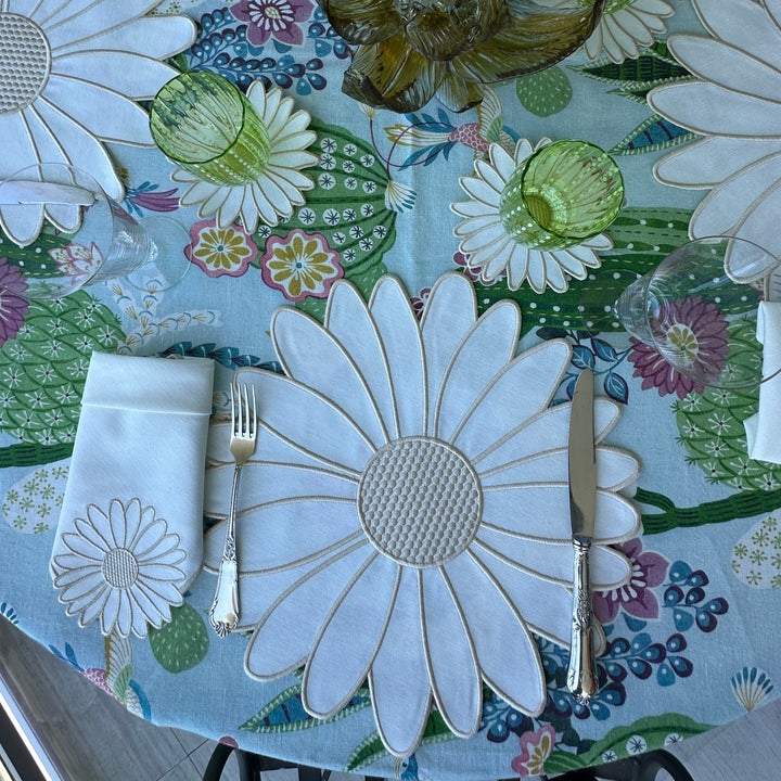 🌸 Flor Ivory Bundle (4 Placemats, 4 Napkins, 4 Coasters)