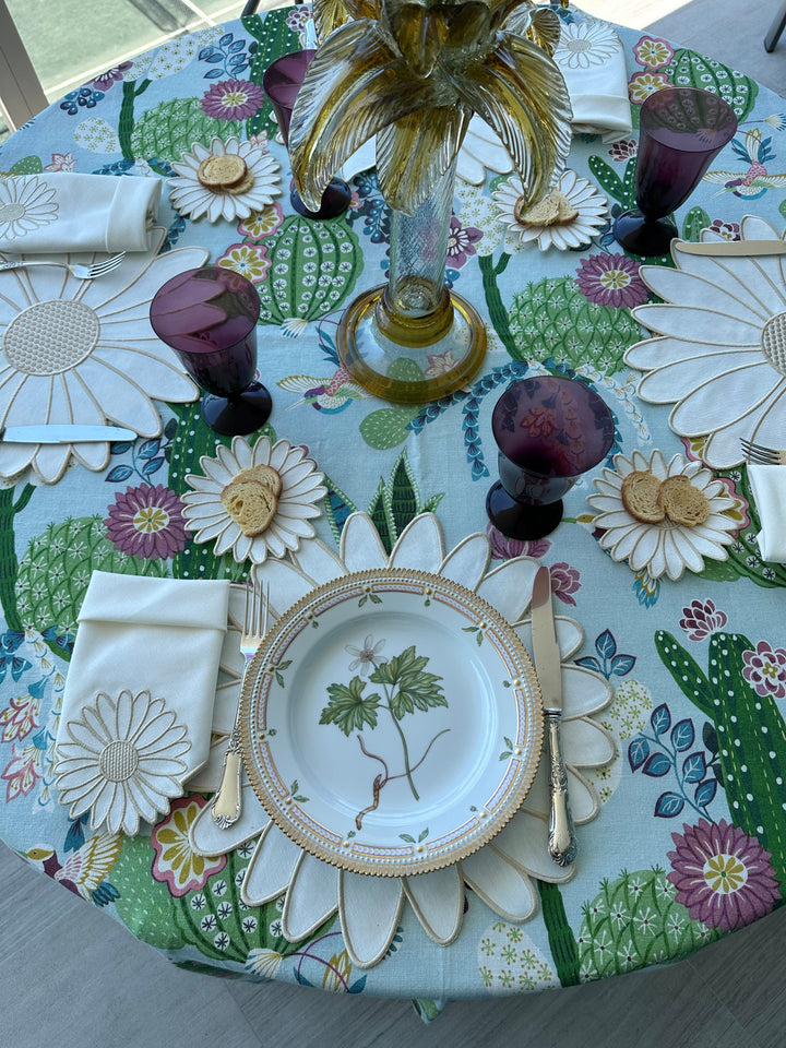 🌸 Flor Ivory Bundle (4 Placemats, 4 Napkins, 4 Coasters)