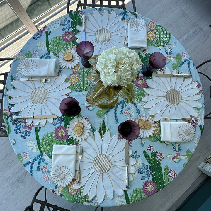 🌸 Flor Ivory Bundle (4 Placemats, 4 Napkins, 4 Coasters)