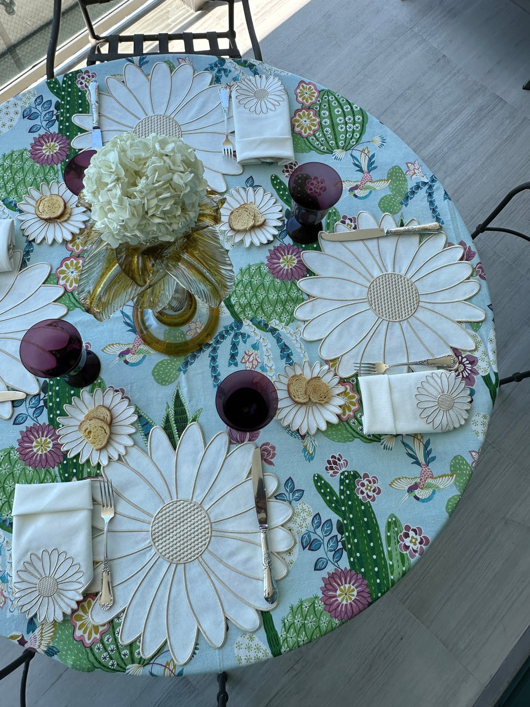 🌸 Flor Ivory Bundle (4 Placemats, 4 Napkins, 4 Coasters)