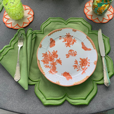 Dalia Green w/ Green Trim  Placemats (Set of 4)