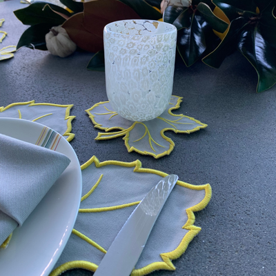 Maple Leaf Gray w/ Yellow Trim Placemats (Set of 4)