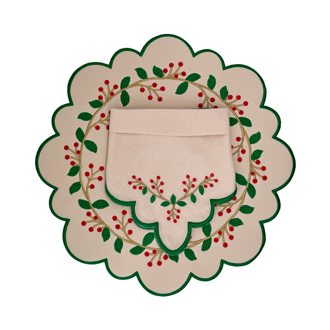 Isabella Holiday Linen Napkins (Set of 4)