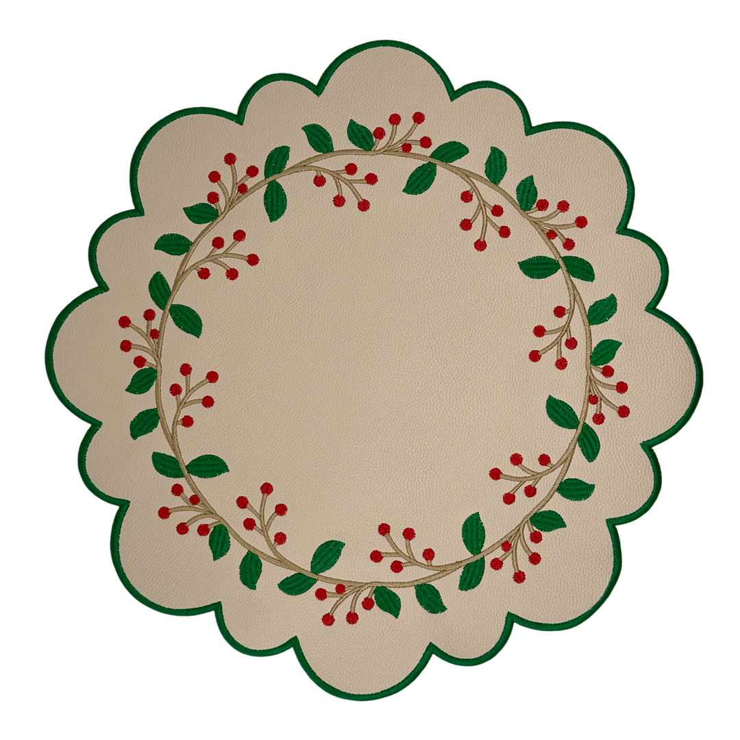 Isabella Holiday Bundle (4 Placemats + 4 Linen Napkins + 4 Coasters)