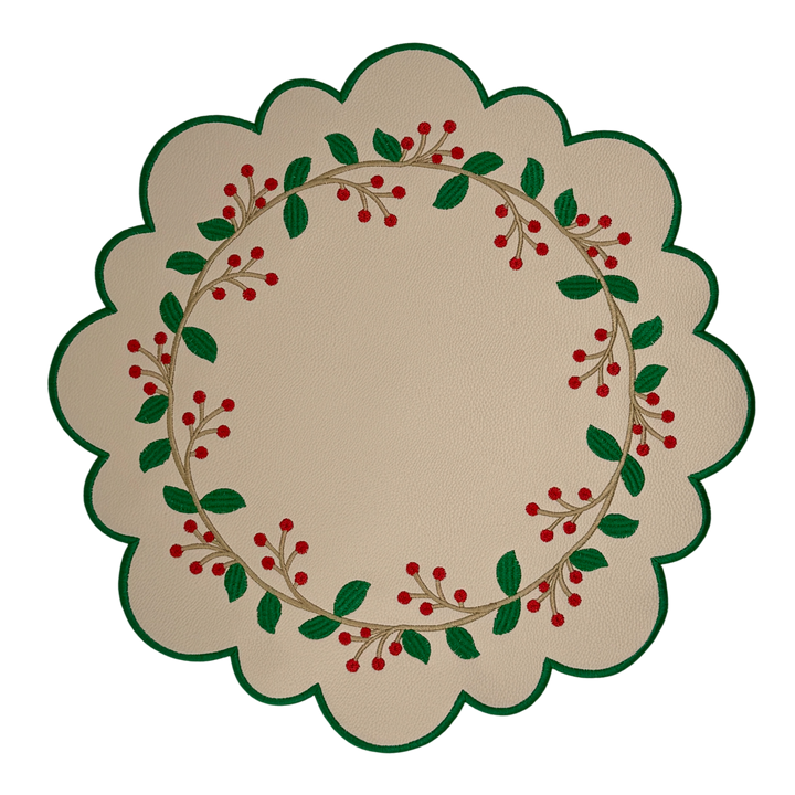 Isabella Holiday Bundle (4 Placemats + 4 Linen Napkins + 4 Coasters)