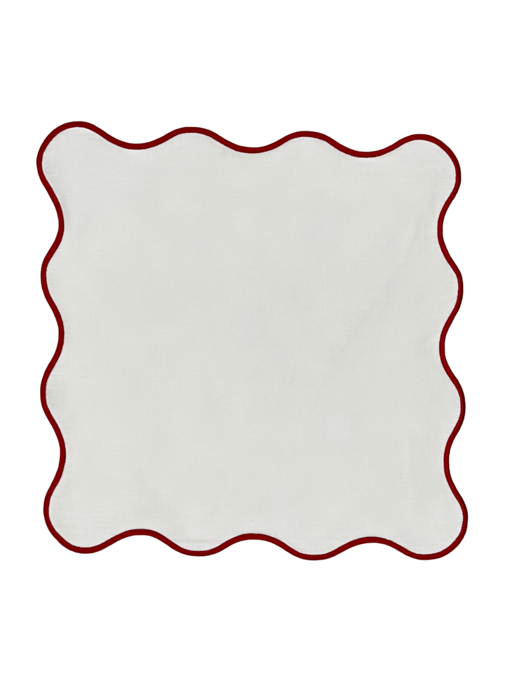 Isabella Red Bundle (4 Placemats + 4 Napkins)