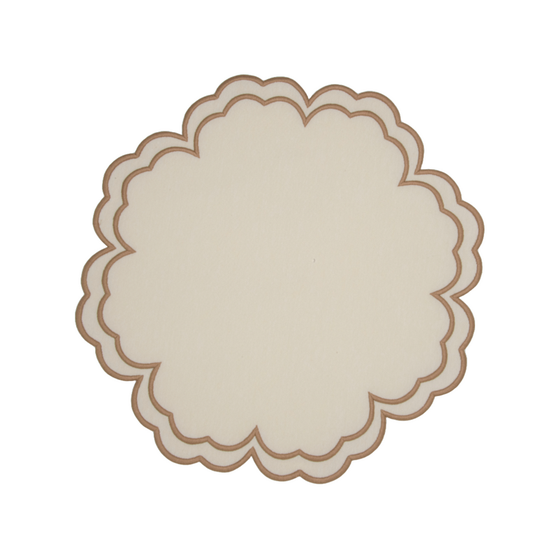 Leni Ivory w/ Champagne Trim Placemats (Set of 4)