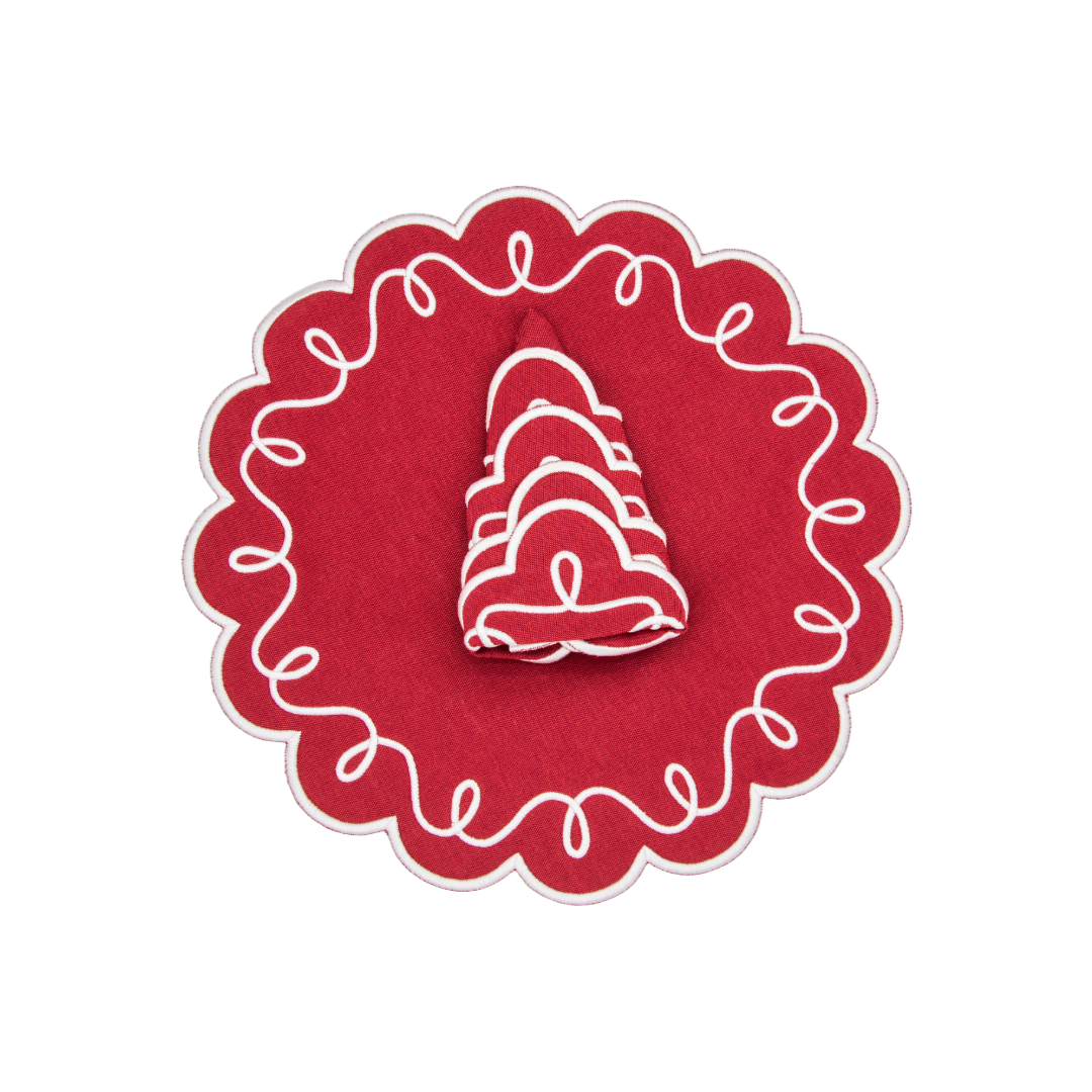 Mavi Cherry Red Napkins (Set of 4)