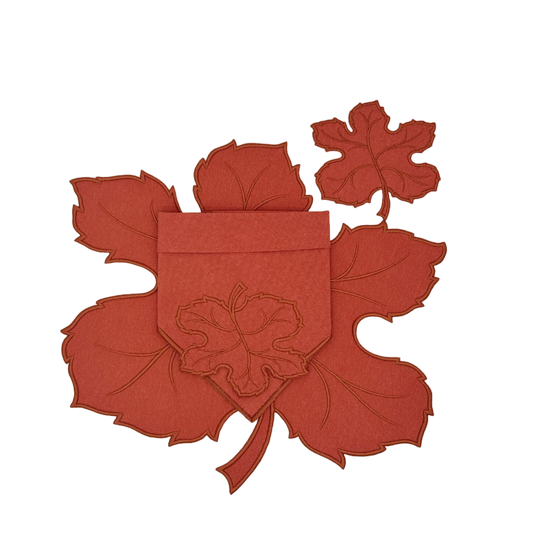 Maple Leaf Rust Combo (4 Placemats + 4 Napkins + 4 Coasters)