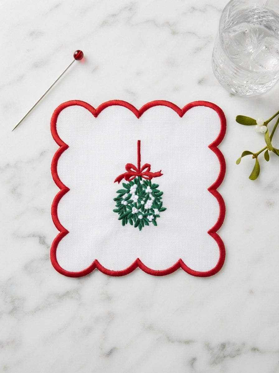 Mistletoe & Bows Cocktail Napkins (Set of 6)