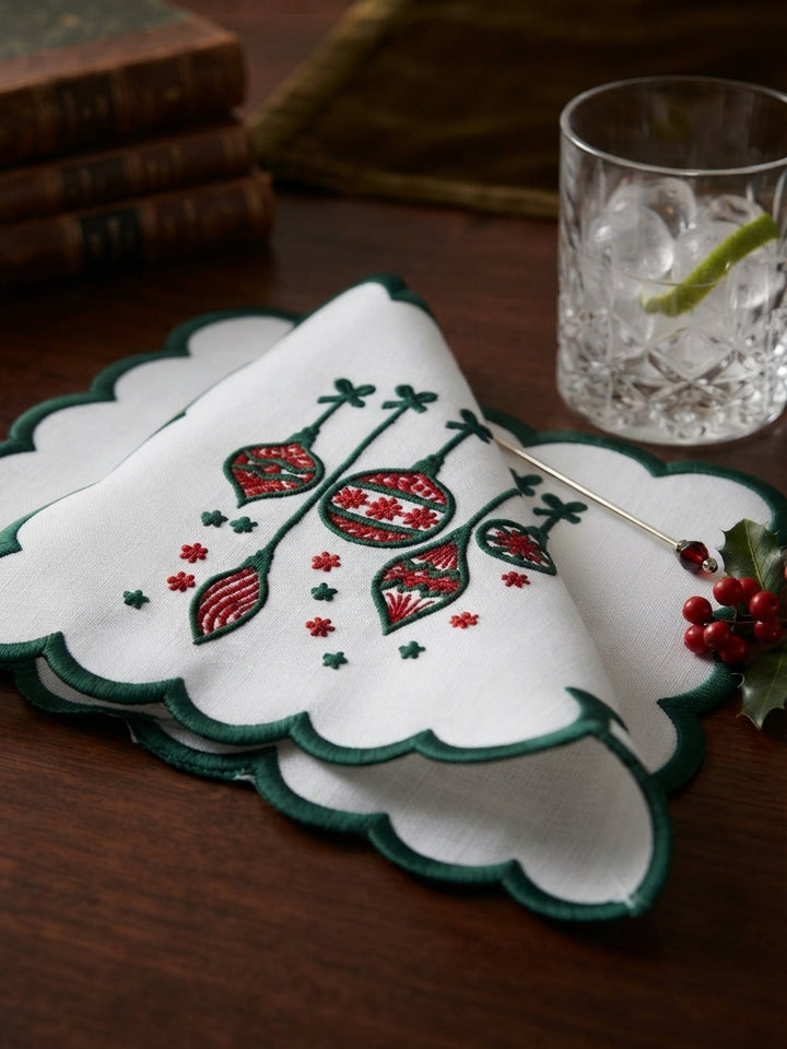 Holiday Ornaments Cocktail Napkins (Set of 6)