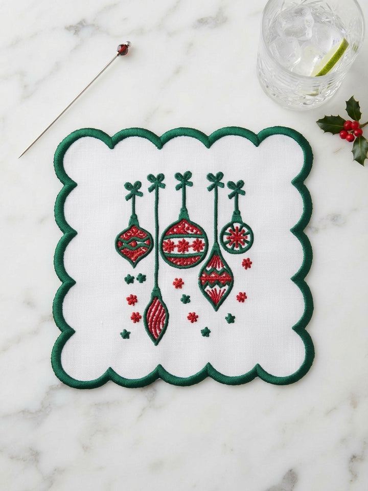 Holiday Ornaments Cocktail Napkins (Set of 6)