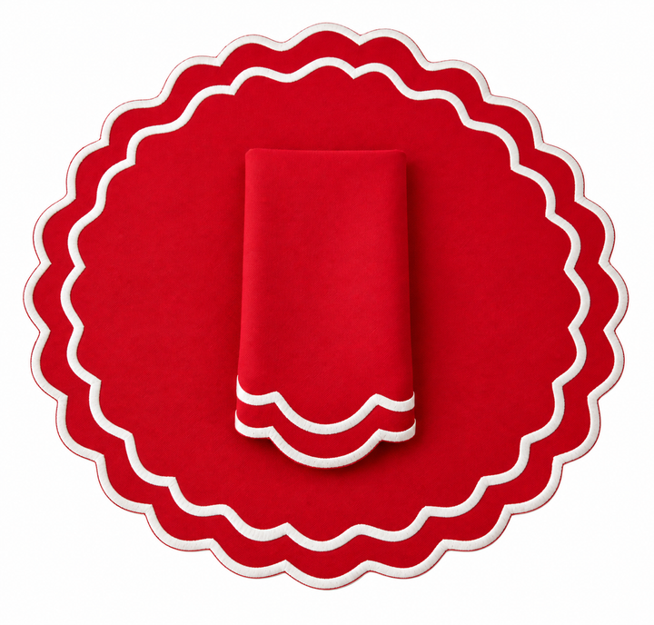 Annie Red Placemat Bundle (4 Placemats + 4 Napkins)