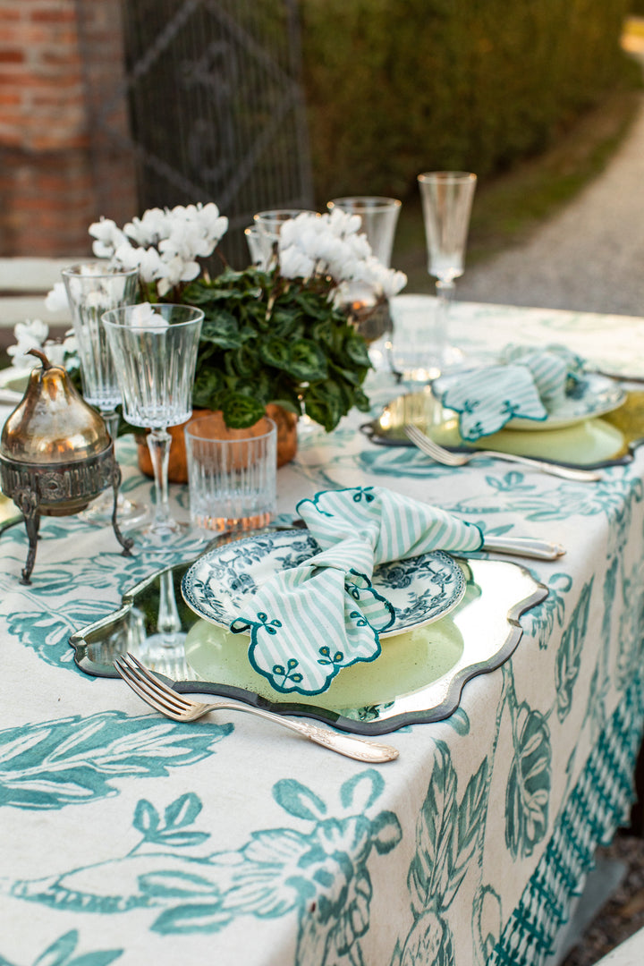 Gabriela Napkins- Teal Stripes (Set of 4)