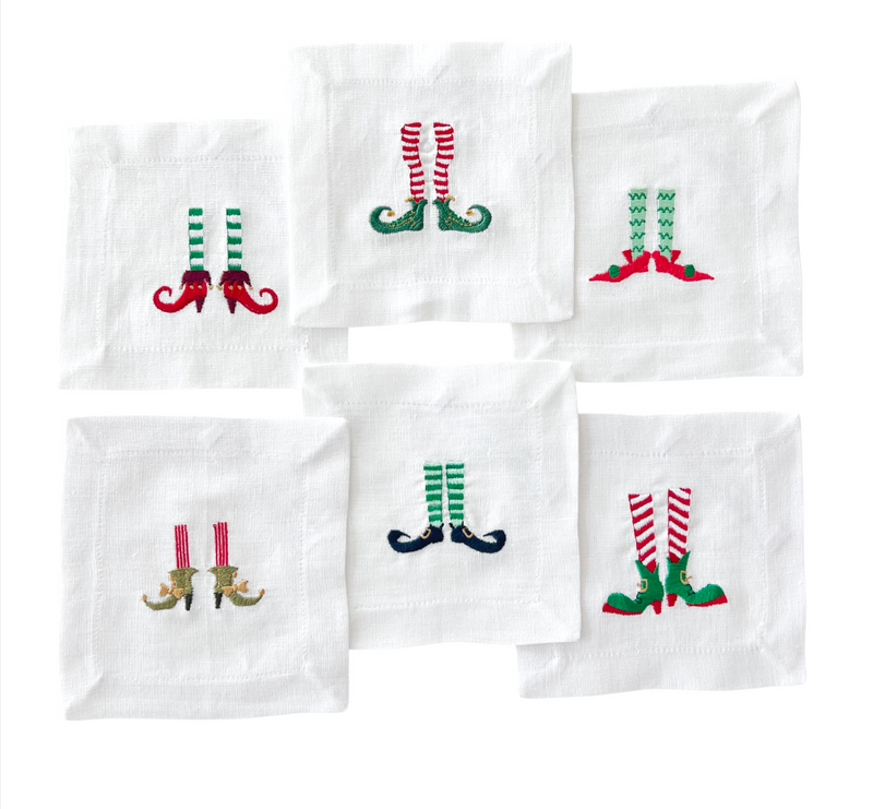 Christmas Boots Cocktail Napkins (Set of 6)