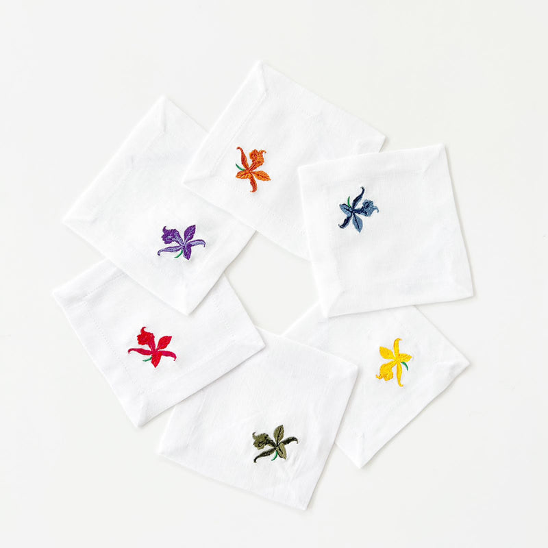 Orchid Cocktail Napkins (Set of 6)