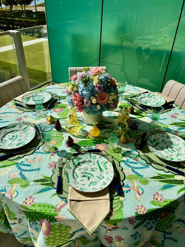 Ana Reversible Spillproof Placemats – Mint & Teal Trim (Set of 4)