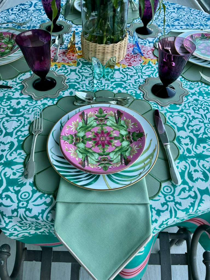 Elena Reversible Spillproof Placemats – Mint & Green Trim (Set of 4)