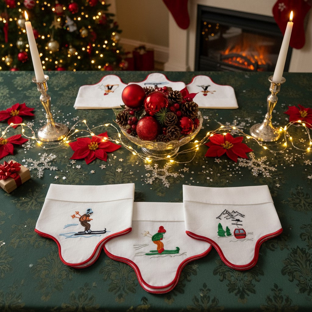 Ski Linen Napkins (Set of 4)