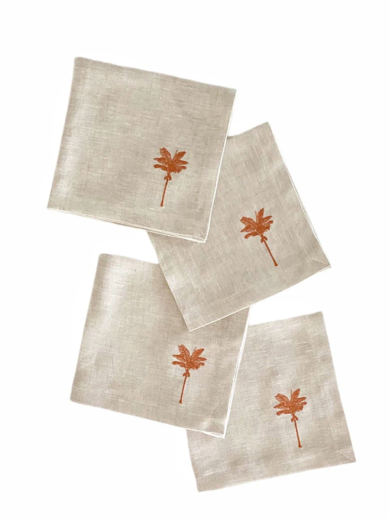 Copper Palm Dinner Napkins (Set of 4)