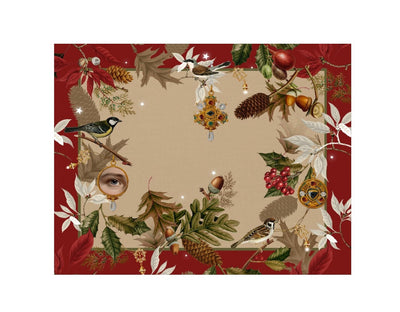 Christmas Squirrel  Combo: 4 Napkins + 4 Placemats