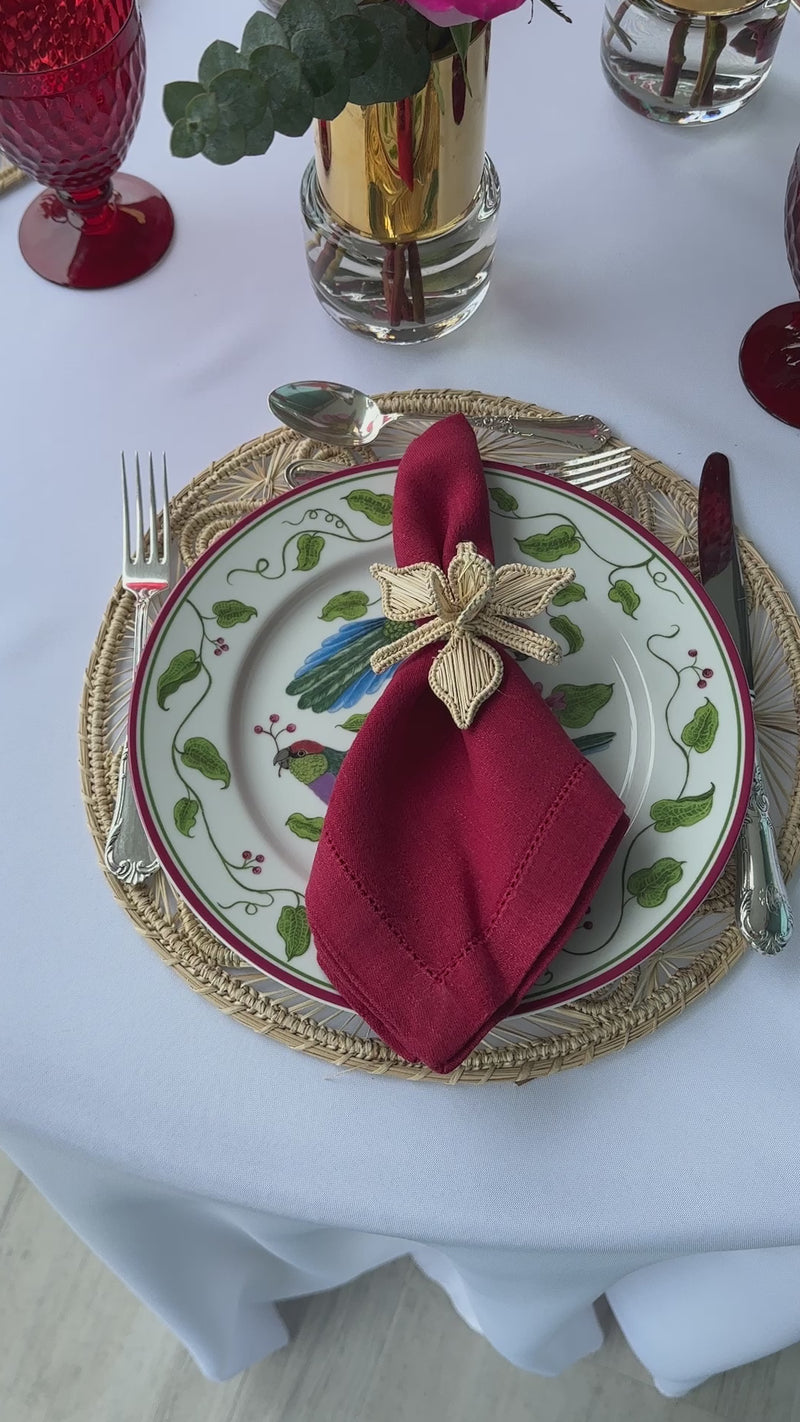 Caracol + Orchid Combo: 4 Napkins Ring + 4 Placemats