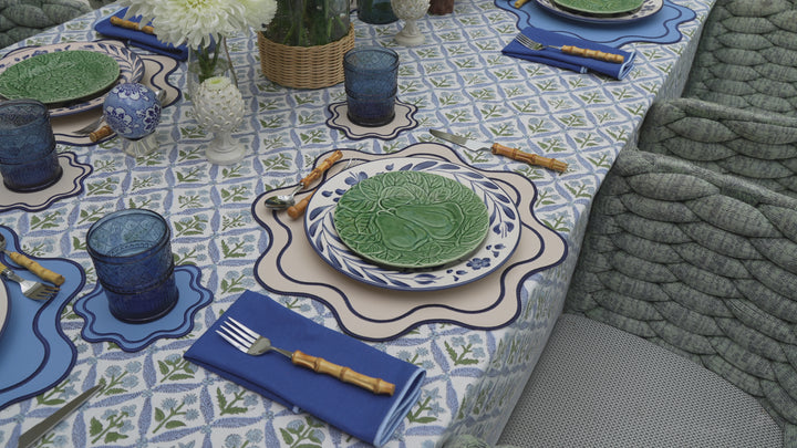 Isabella Reversible Spillproof Placemats + Napkins Bundle – Blue & Navy (Set of 4)