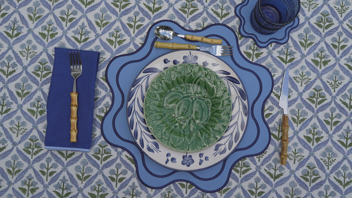 Isabella Reversible Spillproof Placemats + Napkins Bundle – Blue & Navy (Set of 4)