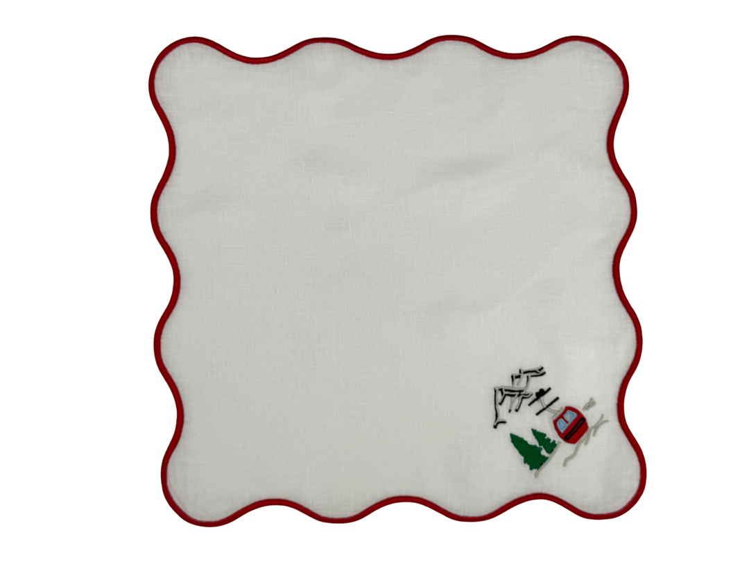 Isabella Red Ski Bundle (4 Placemats + 4 Napkins)