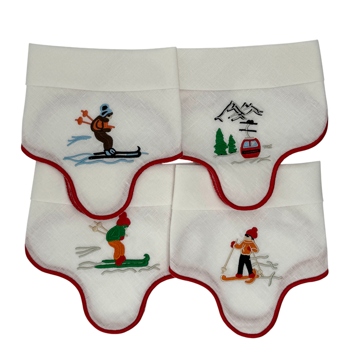 Isabella Red Ski Bundle (4 Placemats + 4 Napkins)