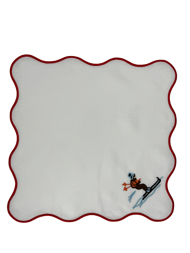 Isabella Red Ski Bundle (4 Placemats + 4 Napkins)