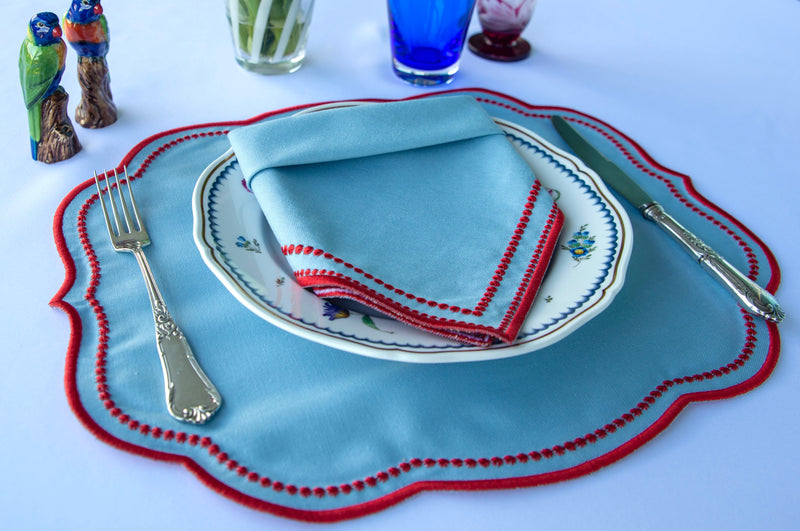 Estela Blue/Red Napkins (Set of 4)