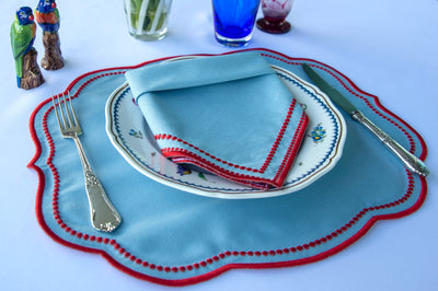 Estela Blue/Red Placemats (Set of 4)