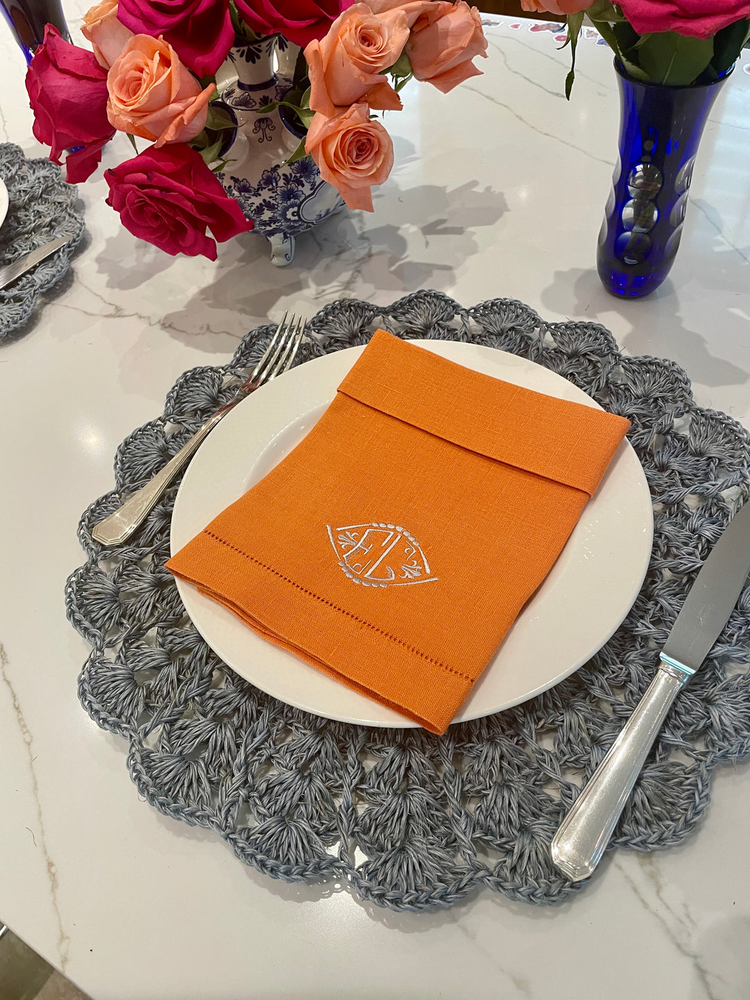 Eva Light Blue Placemat (Round, Set of 4)