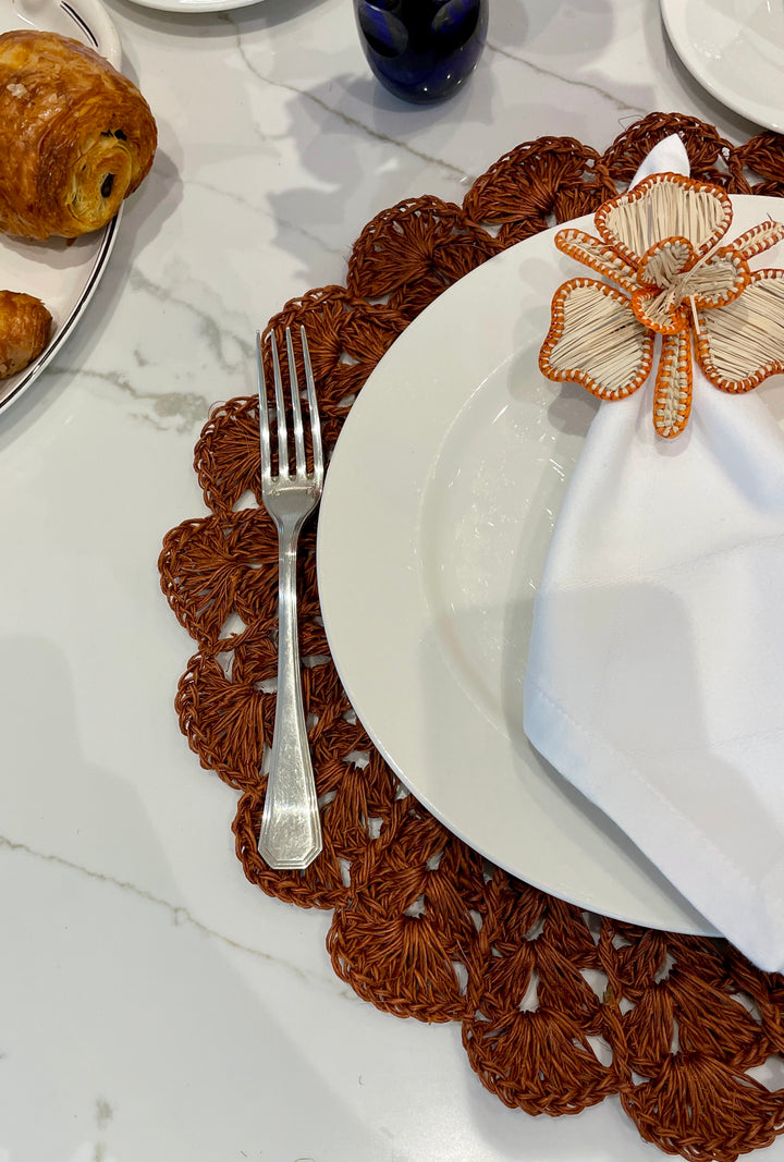 Eva Copper Placemat (Round, Set of 4)