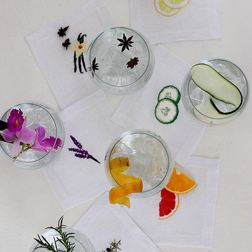 🍸 Gin & Tonic Cocktail Napkins (Set of 6)