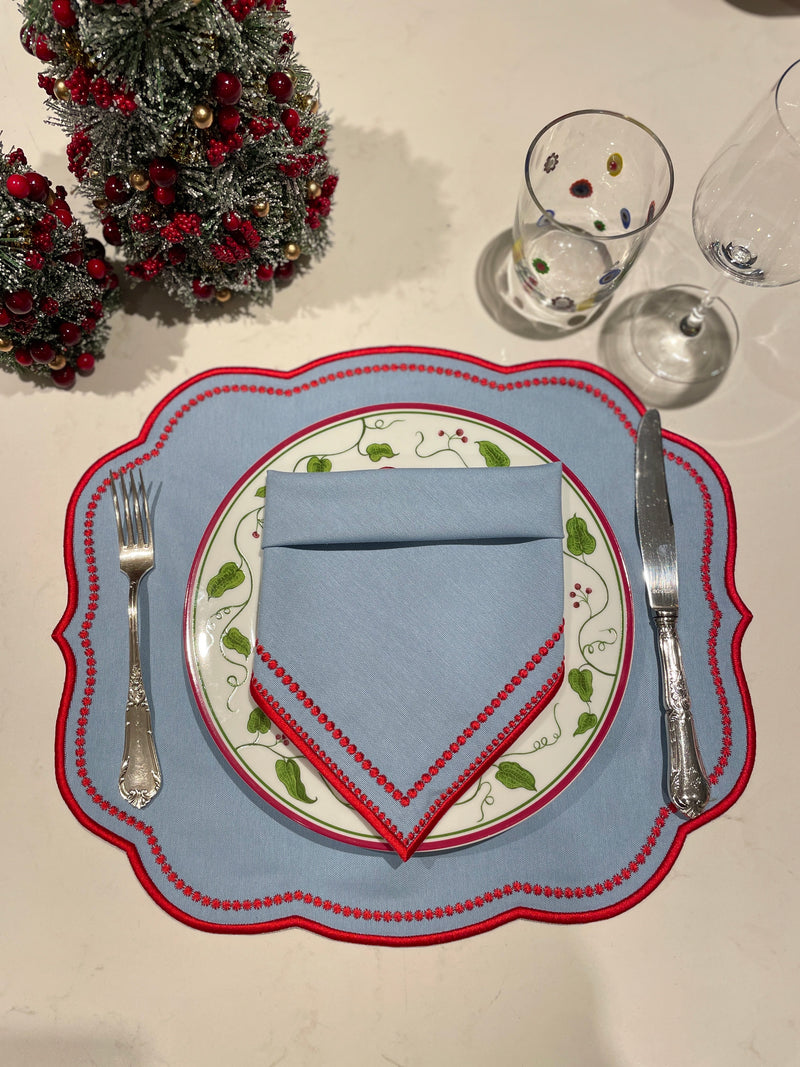 Estela Blue/Red Napkins (Set of 4)